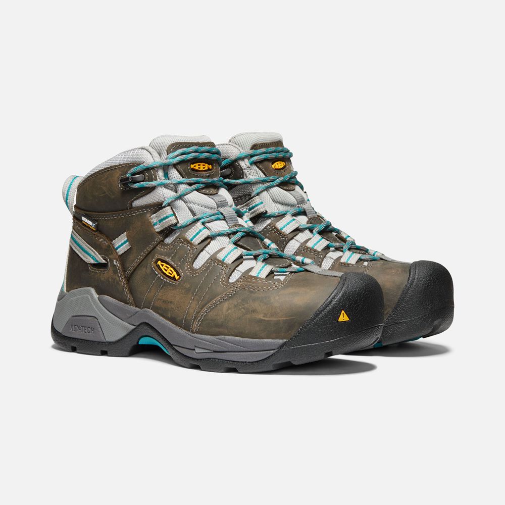 Keen Arbetskängor Dam Svarta Bruna - Detroit Xt Waterproof (Steel Toe) - 240398GRU